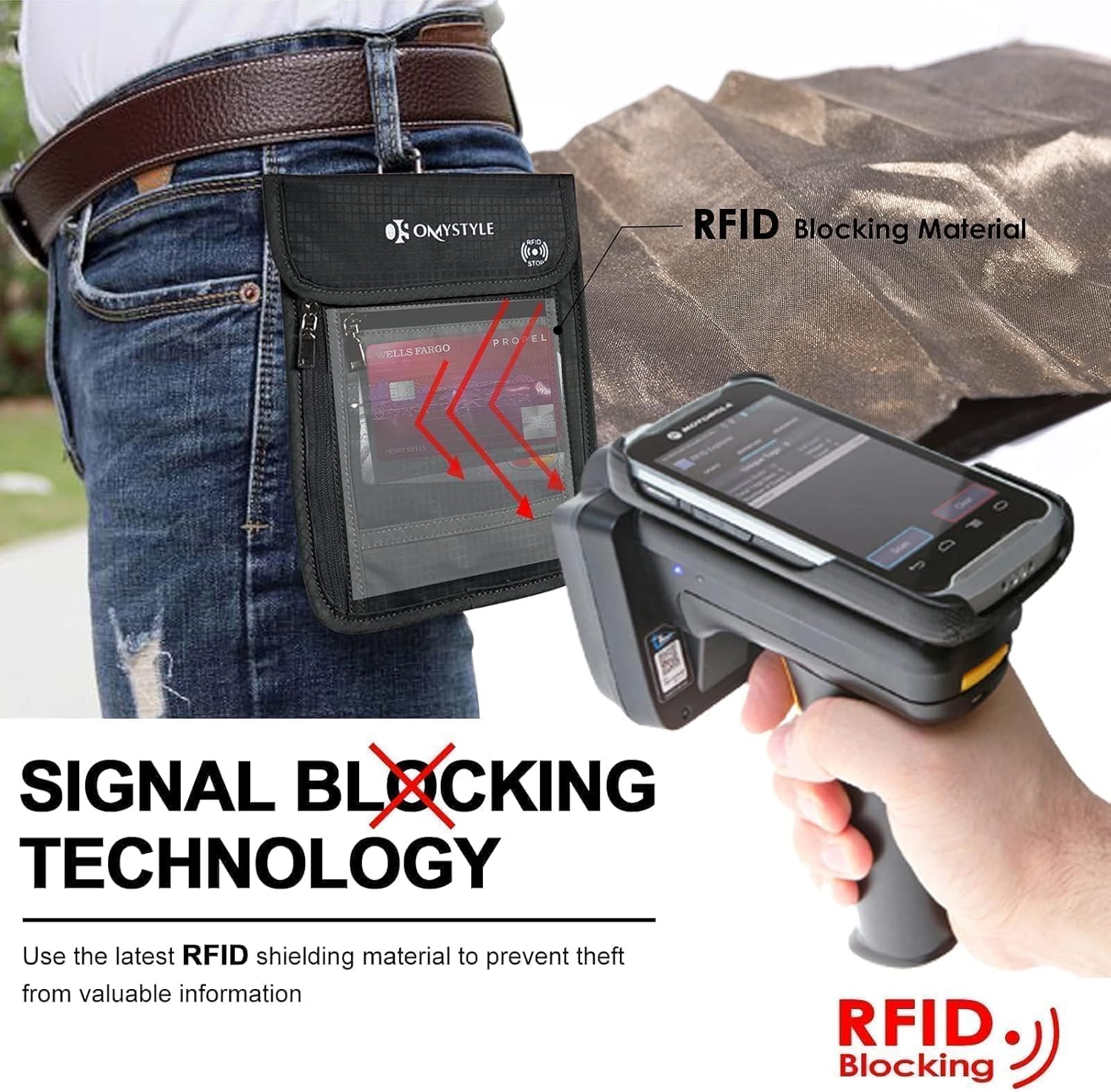 Neck Wallet, RFID Passport Holder for Travel, Adjustable Neck Strap, Waterproof Neck Pouch for Men & Women to Keep Cash, Credit Cards and Documents Safe, Black (8x6) - Image 2