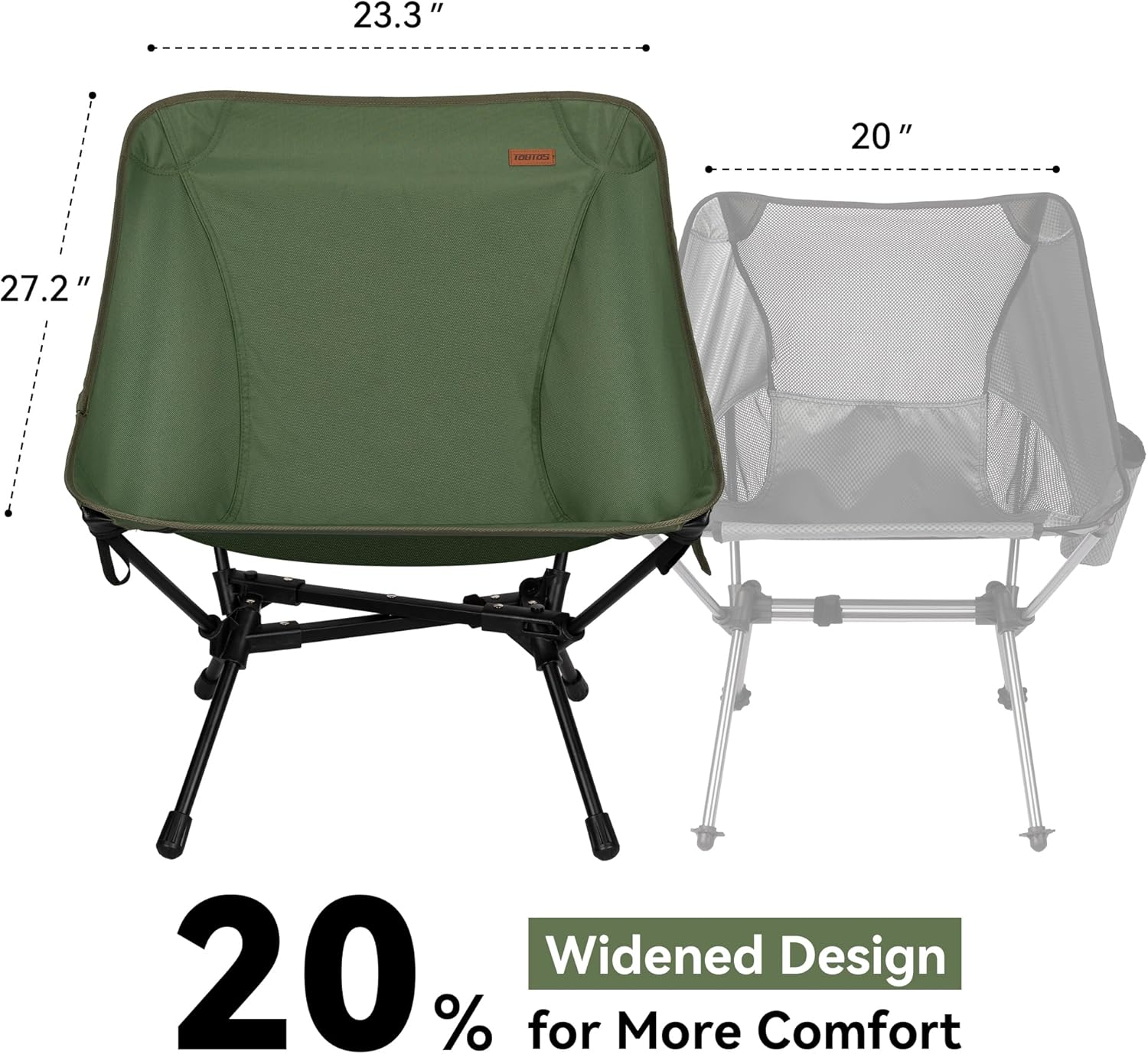 TOBTOS Ultralight Camping Chair, Portable Folding Backpacking Chair, Compact Camping Chair with Carry Bag for Outdoor Camp Hiking Backpack Beach Travel (Green) - Image 6